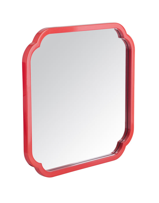 Flora - Square Wall Mirror - Red