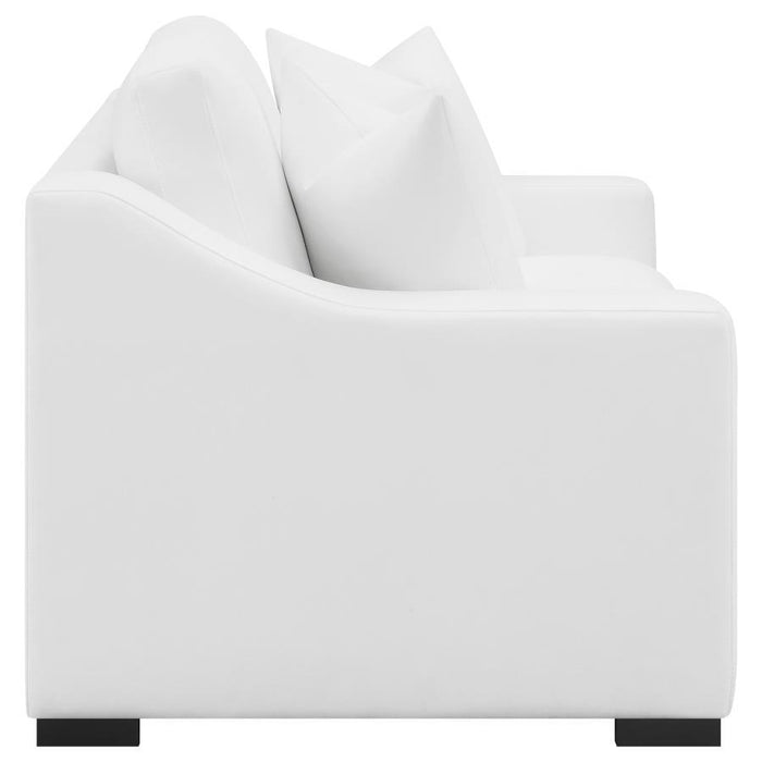 Ashlyn - Upholstered Sloped Arms Loveseat - White