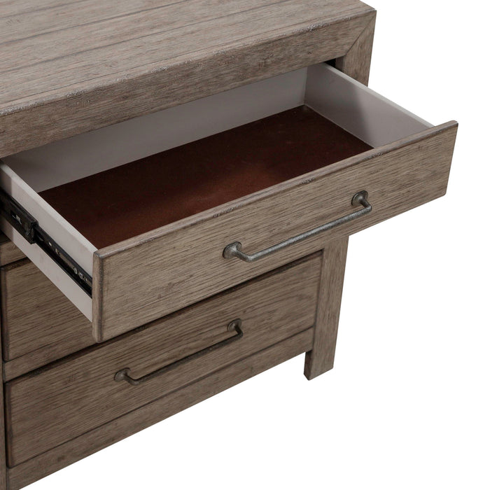 Skyview Lodge - Nightstand With Charging Station - Light Brown