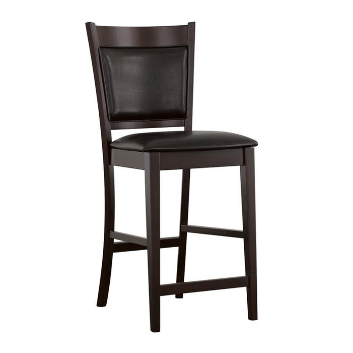 Jaden - Upholstered Counter Height Stools (Set of 2) - Black and Espresso