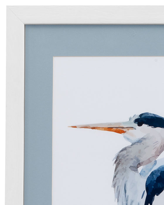Heron III - Framed Print - White