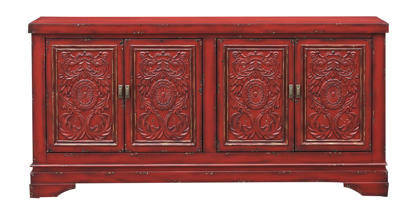 Rogan - Four Door Credenza - Soladet Vintage Red