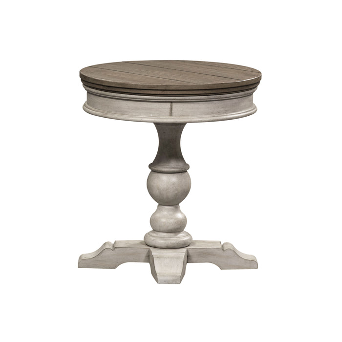 Heartland - Round Pedestal Chair Side Table - White