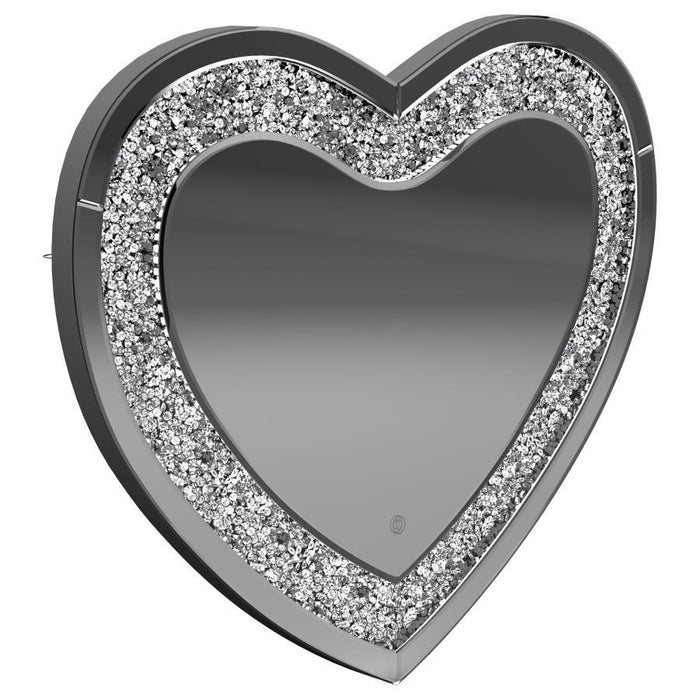 Aiko - Heart Shape Wall Mirror - Silver