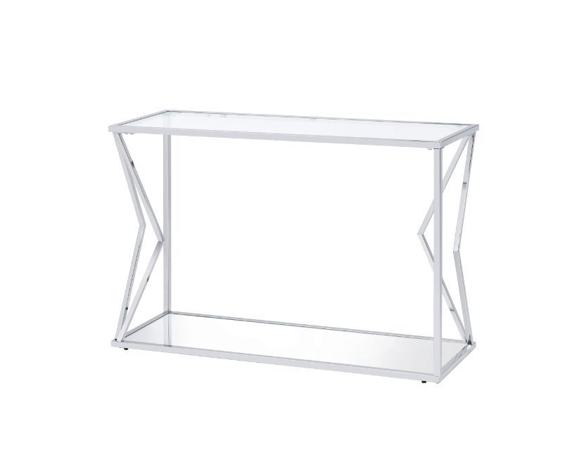 Virtue - Sofa Table - Clear Glass & Chrome Finish