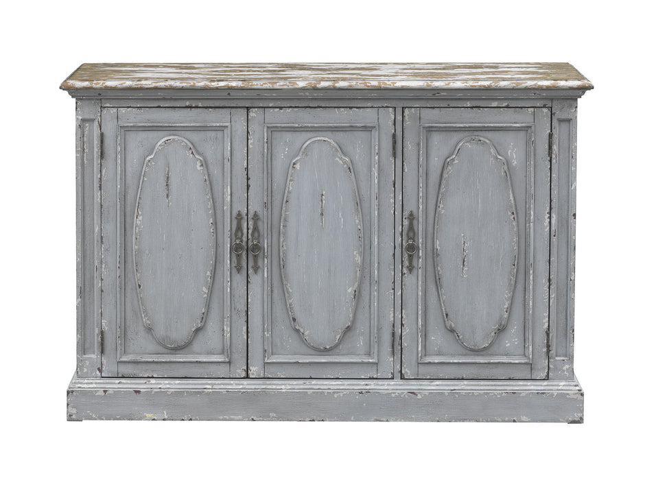Sutton - Three Door Credenza - Aged Textured Blue / Gray