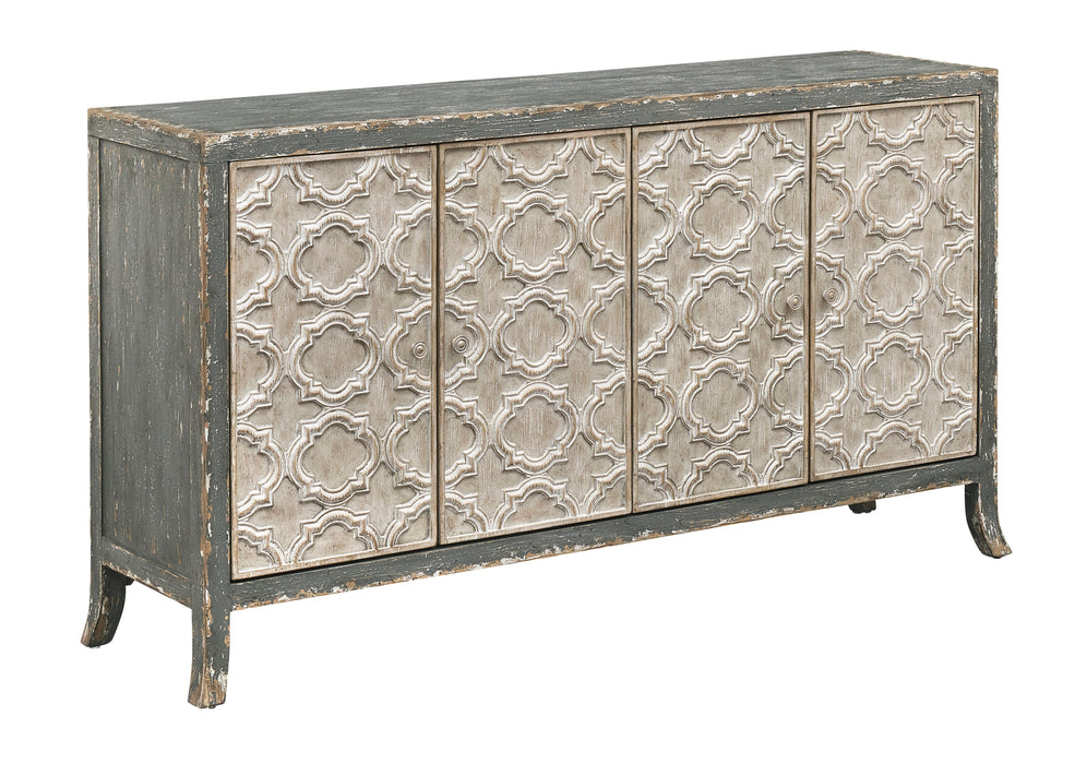 Marion - Four Door Credenza - Weathered Stone Gray