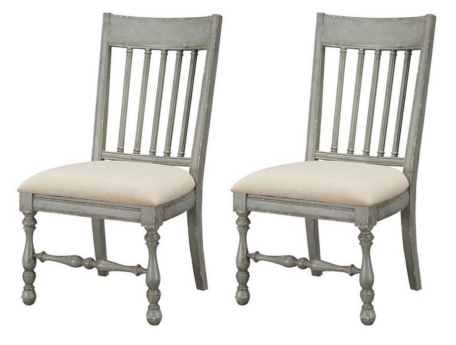 Weston - Upholstered Dining Chairs (Set of 2) - Aged Blue Gray