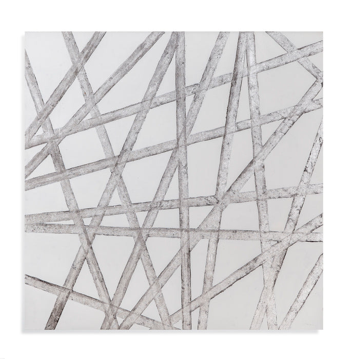 Silver Ribbons - Canvas Art - Silver