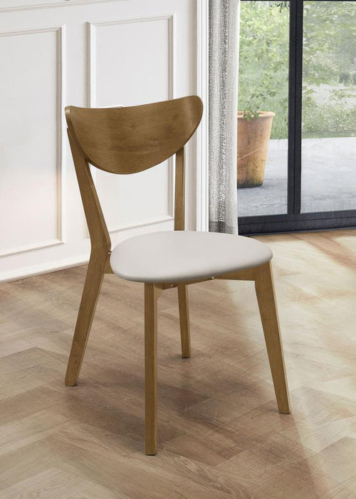 Kersey - Dining Side Chairs With Curved Backs (Set of 2) - Beige And Chestnut