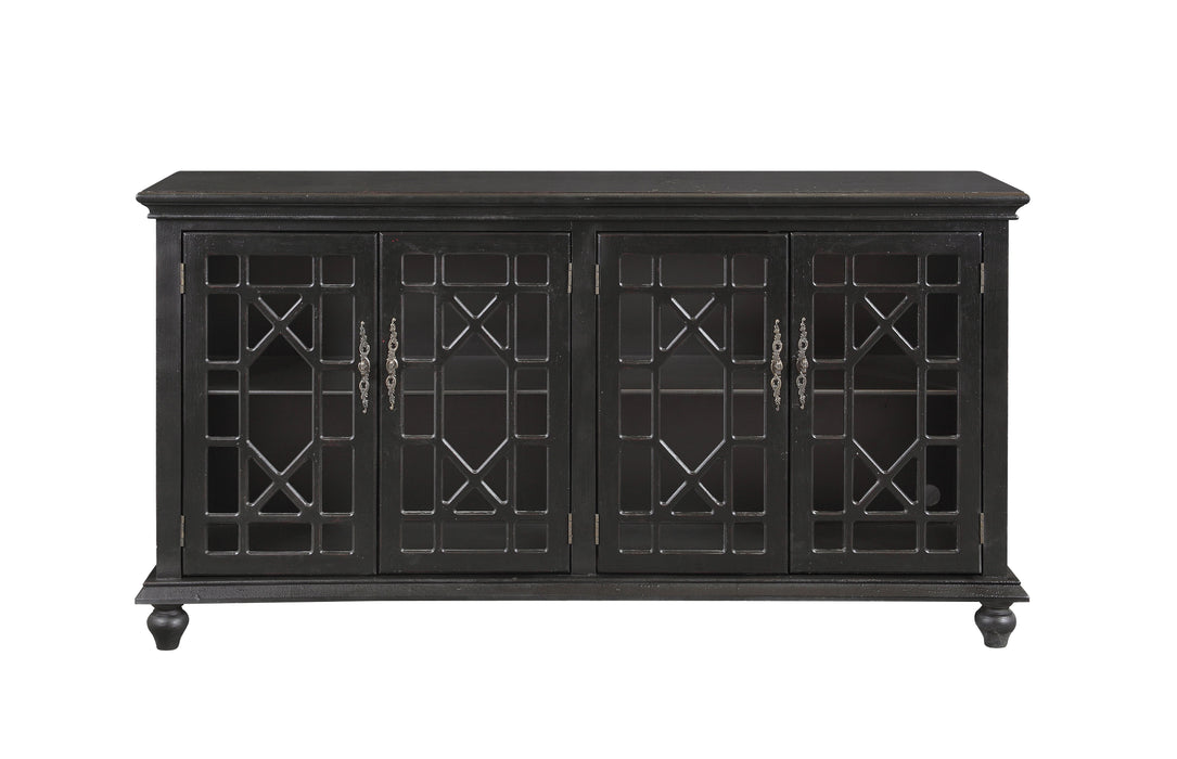 Han - Four Door Credenza - Edwardsville Texture Black