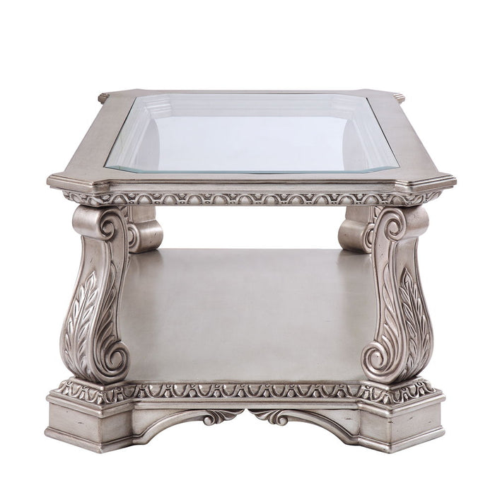 Northville - Coffee Table - Antique Silver & Clear Glass