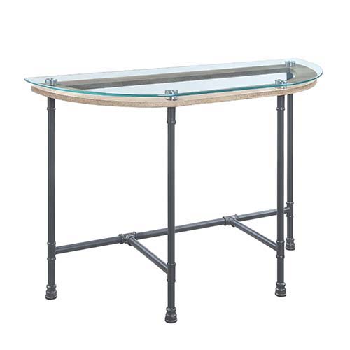 Brantley - Side Table - Clear Glass & Sandy Gray Finish