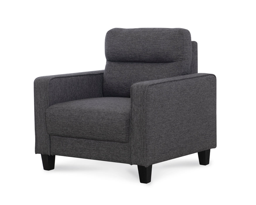 Nolan - Channeled Chair - Medium Gray Velvet