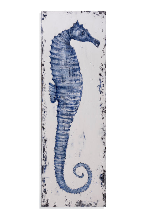 Sea Horse I - Canvas Art - Blue