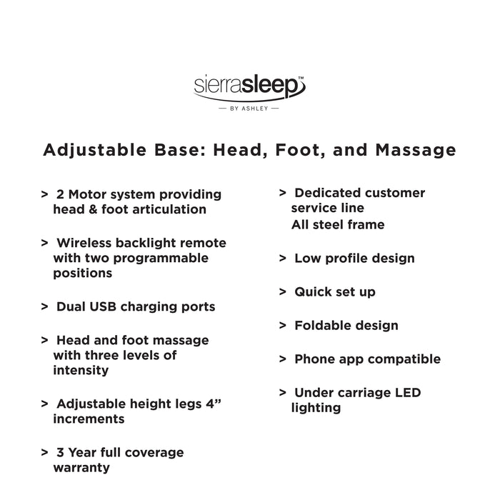 12 Inch Ashley Hybrid - Head-foot Model Better Adjustable Massager Base And Mattress