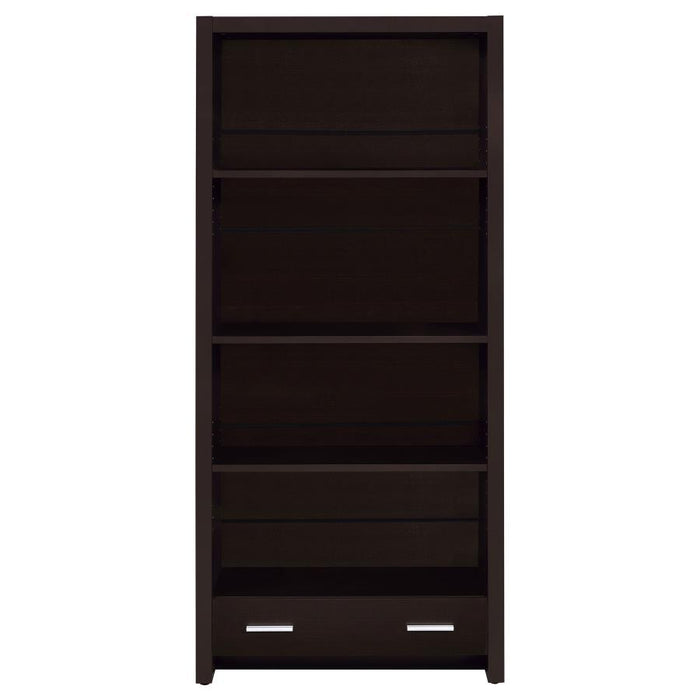 Skylar - 5-Shelf Bookcase With Storage Drawer - Cappuccino