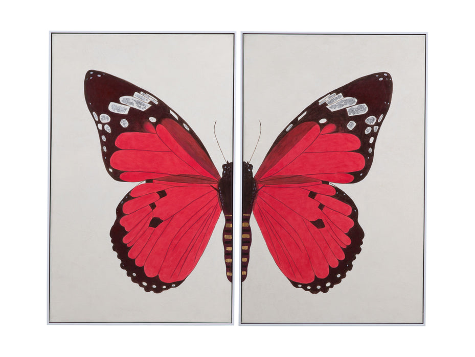 Butterfly - Canvas Art (Set of 2) - White