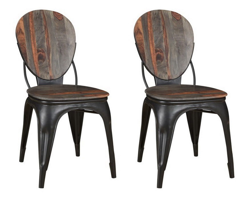 Sierra II - Dining Chairs (Set of 2) - Brown / Black Powder Coat Finish