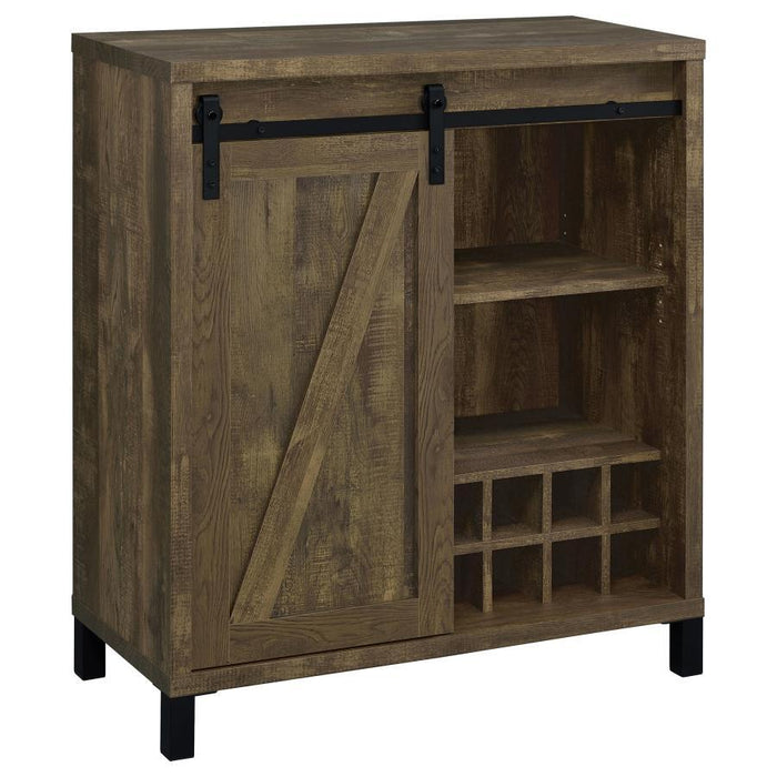Arlington - Bar Cabinet With Sliding Door - Rustic Oak