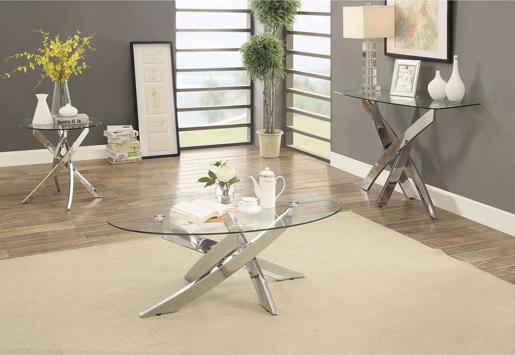 Laila - Sofa Table - Pearl Silver