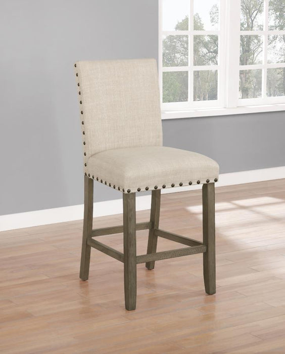 Ralland - Upholstered Counter Height Stools With Nailhead Trim (Set of 2) - Beige