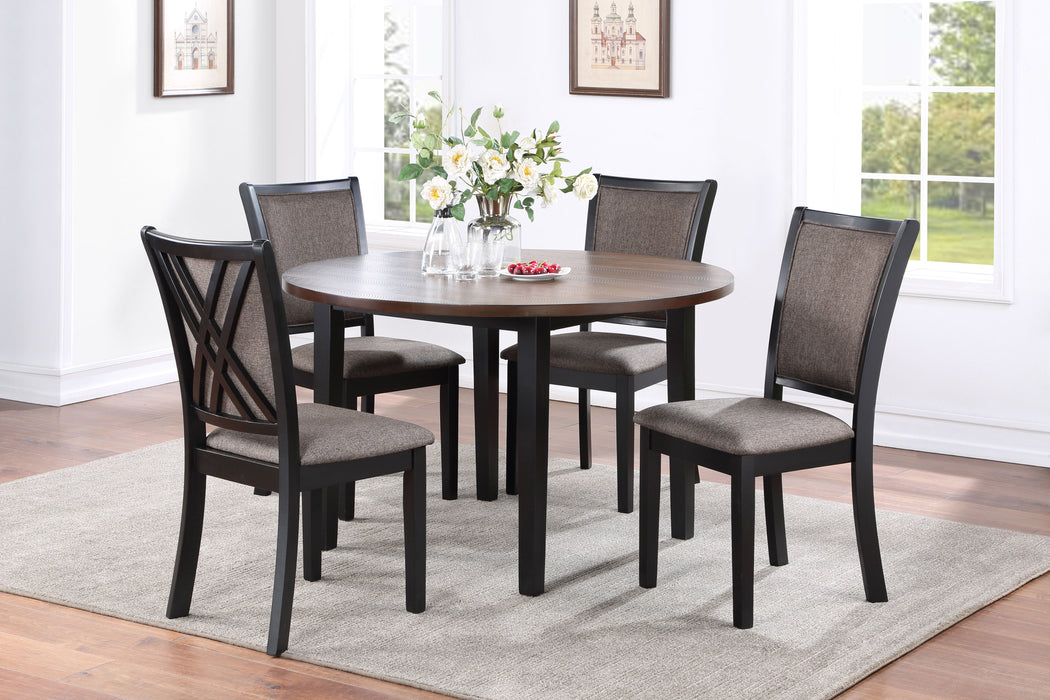 Potomac - 5 Piece Round Dining Set (Table & 4 Chairs) - Brown / Black