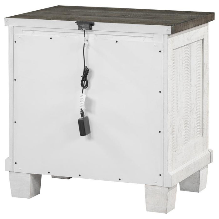 Lilith - 2-Drawer Nightstand - Distressed Gray And White