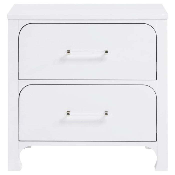 Anastasia - 2-Drawer Nightstand Bedside Table - Pearl White