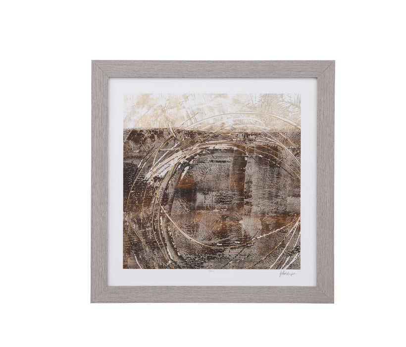 Metallic Thread I - Framed Print - Light Brown