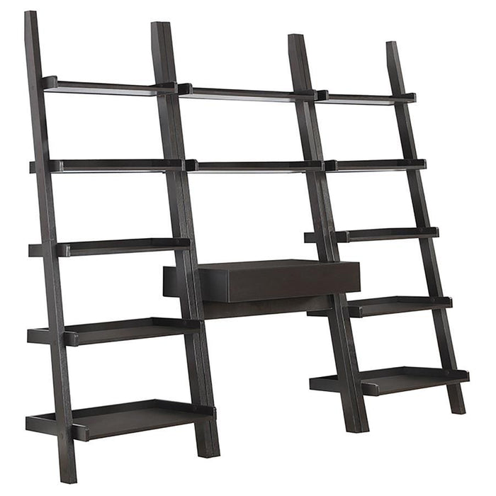 Colella - 3-Piece 1-Drawer Ladder Desk Set - Cappuccino