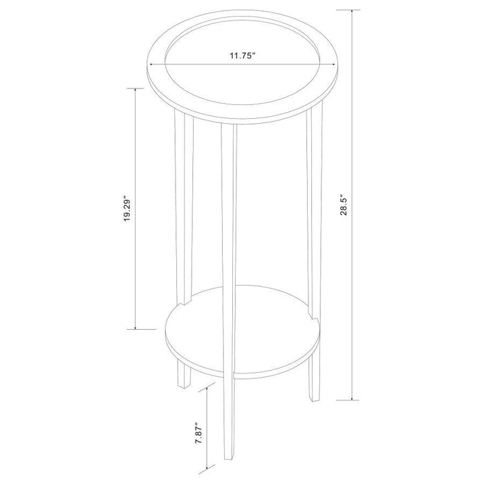 Kirk - Round Accent Table With Bottom Shelf - Espresso