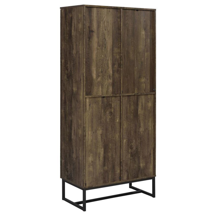 Carolyn - 2-Door Accent Cabinet - Rustic Oak And Gunmetal - Wood