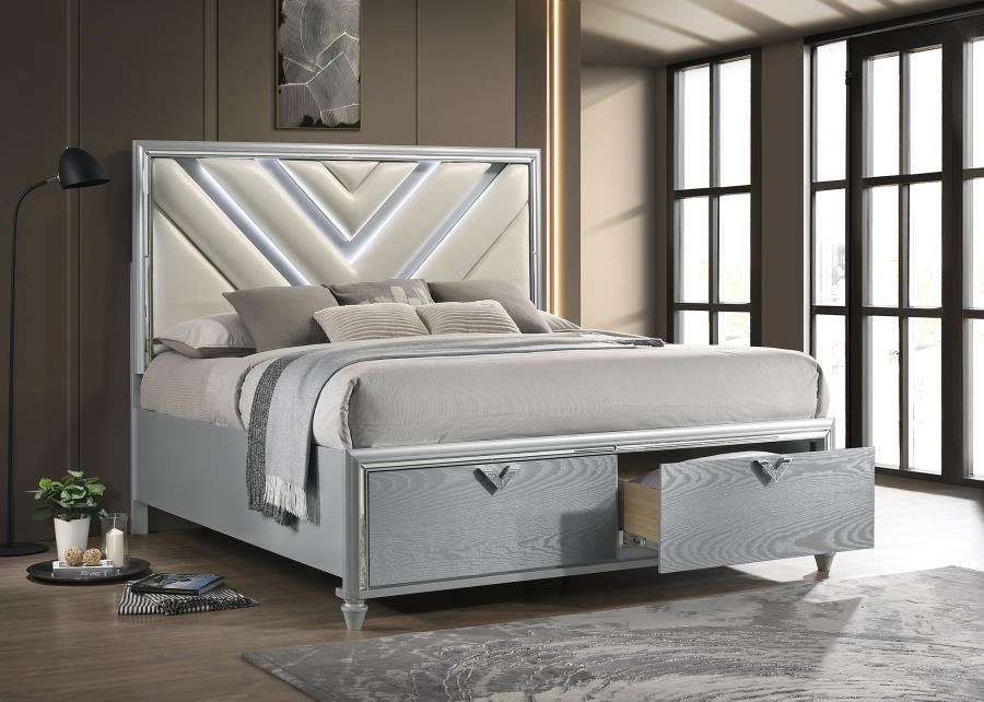 Veronica - Platform Storage Bed With Upholstered LED Headboard