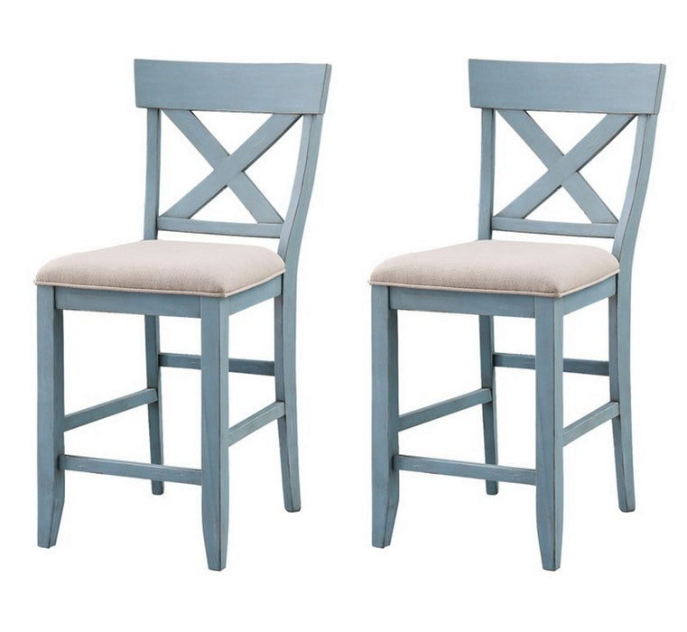 Bar Harbor - Counter Height Crossed Back Upholstered Dining Side Chairs (Set of 2)