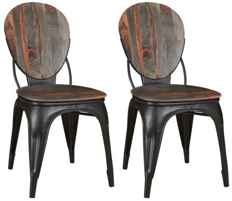 Sierra II - Dining Chairs (Set of 2) - Brown / Black Powder Coat Finish