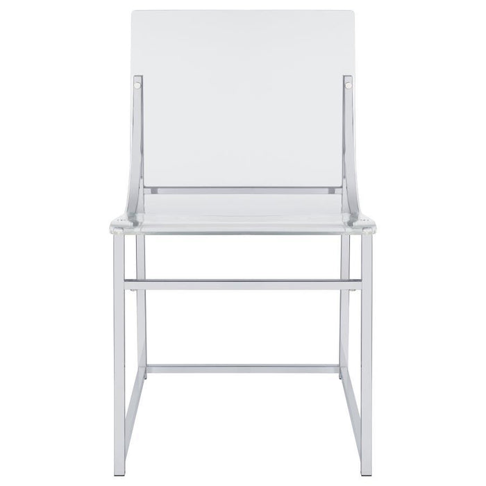 Acrylic - Dining Side Chair (Set of 2) - Clear And Chrome