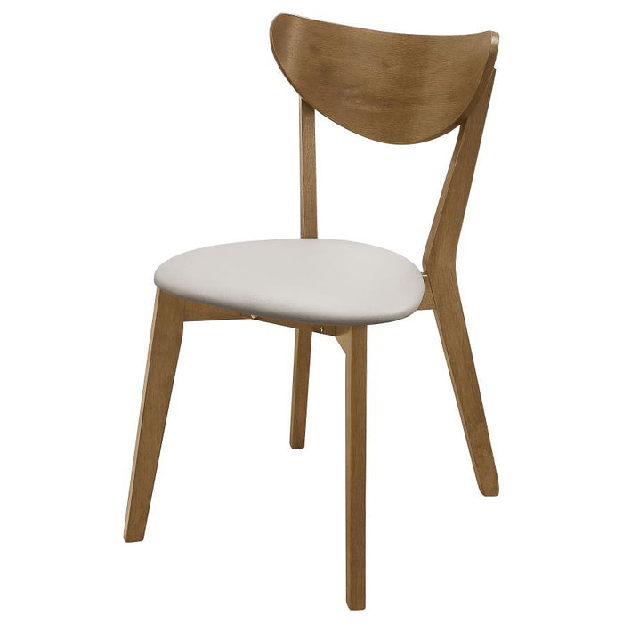 Kersey - Dining Side Chairs With Curved Backs (Set of 2) - Beige And Chestnut