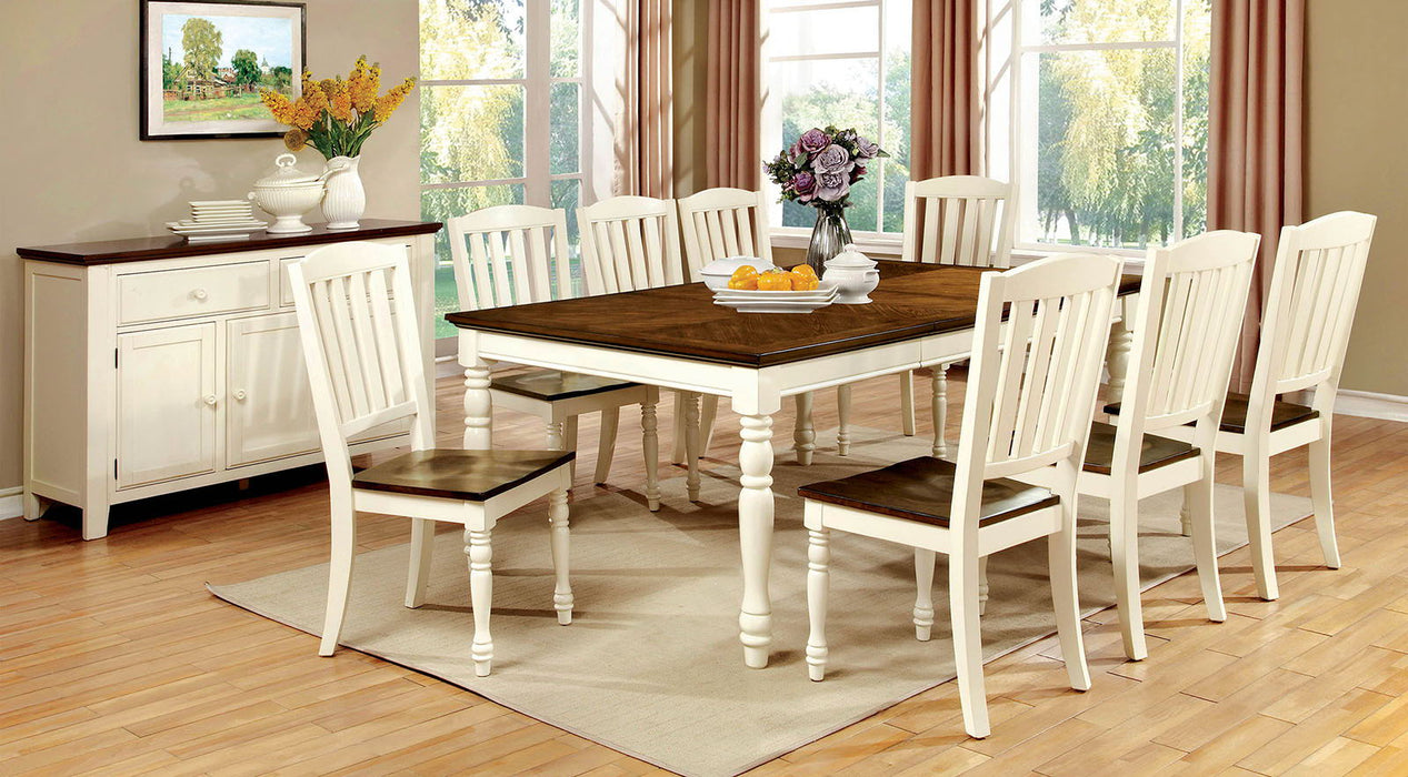 Harrisburg - Dining Table With Butterfly Leaf - Vintage White / Dark Oak