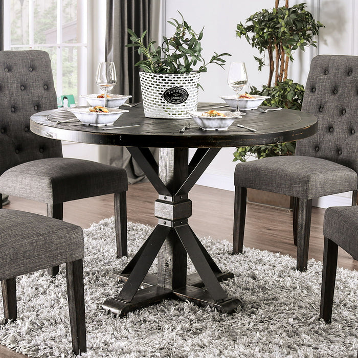 Alfred - Round Table - Antique Black / Ivory