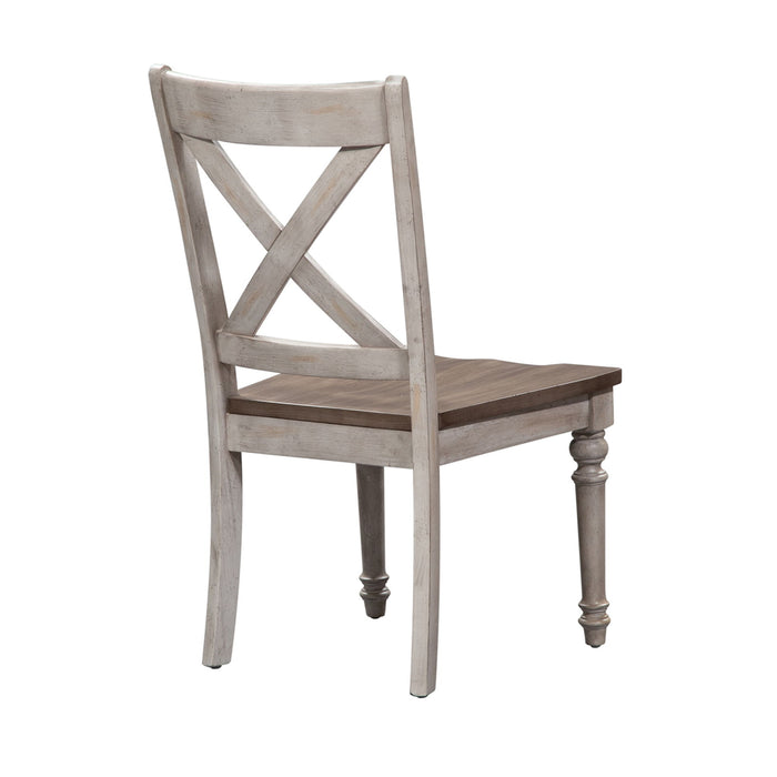 Cottage Lane - X Back Wood Seat Side Chair - White