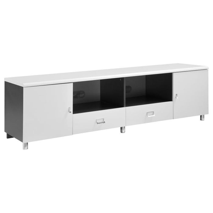 Burkett - 2-Drawer TV Console - White and Grey