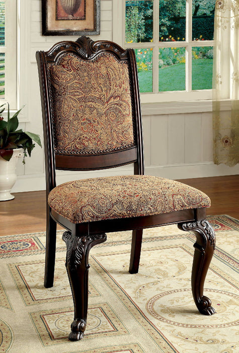 Bellagio Fabric Side Chair (Set of 2) - Brown Cherry / Brown