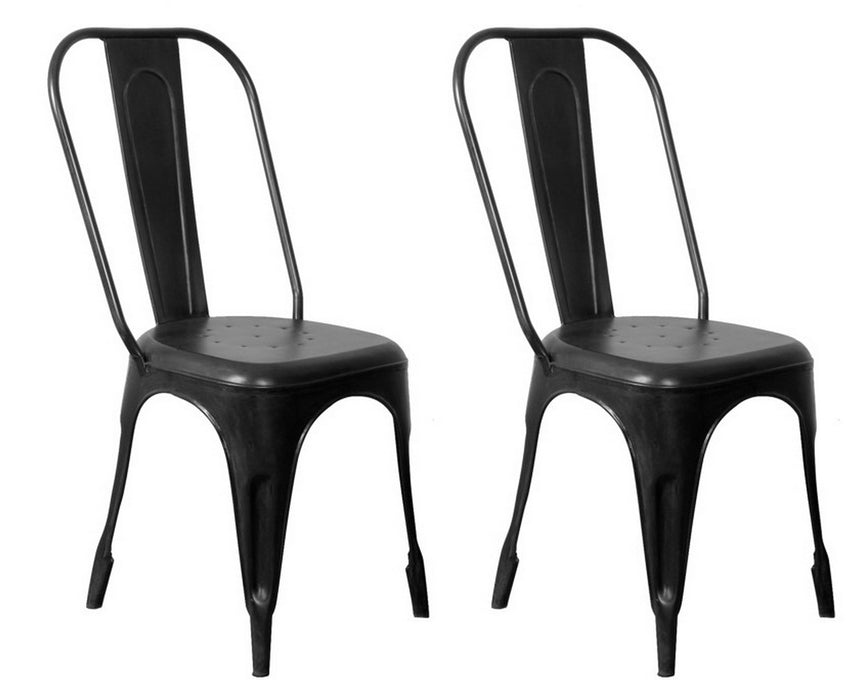 Deacon - Metal Chairs (Set of 2) - Burnished Black Metal