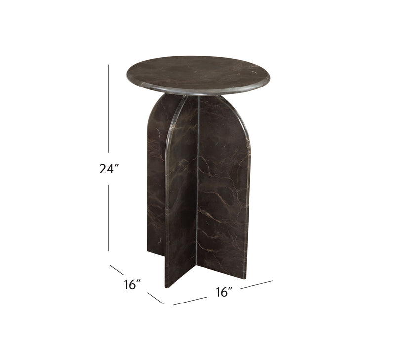 Abbey - Brown Accent Table - Dark Brown
