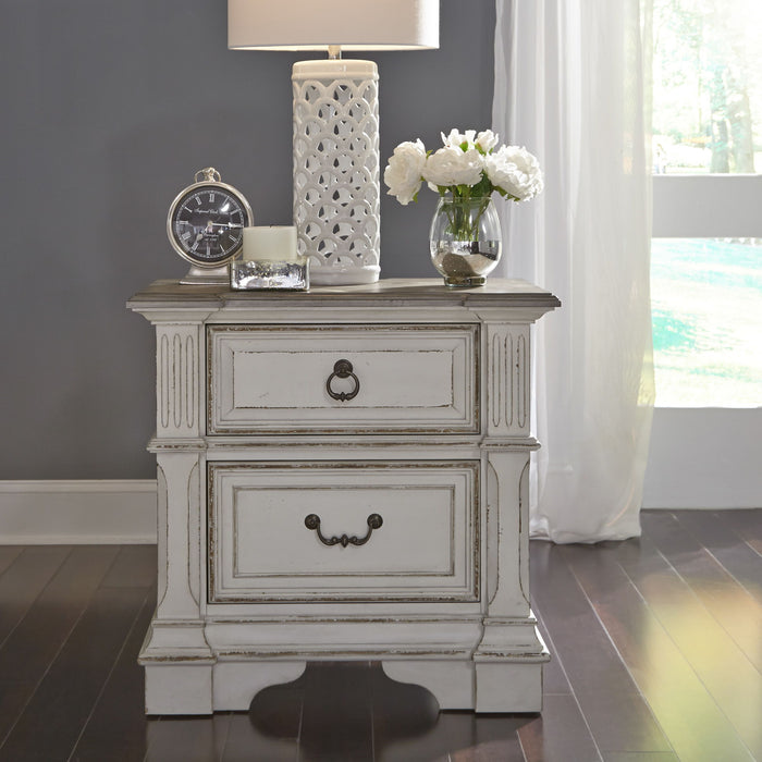 Abbey Park - 2 Drawer Nightstand With Charging Station - White
