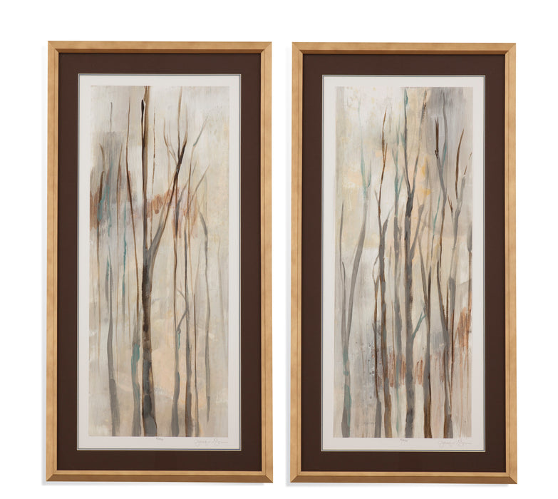 Wispy Birches I - Framed Print - Gold