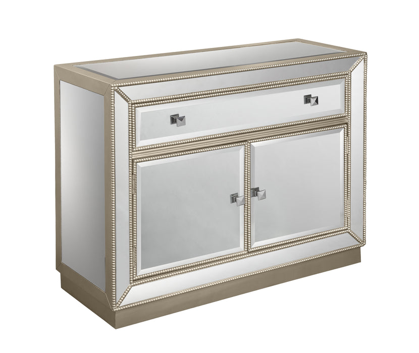 Sadie - One Drawer Two Door Cabinet - Estaline Champagne and Mirror