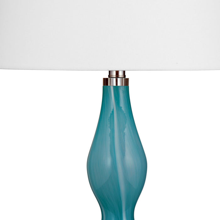 Glazed Table Lamp - Blue