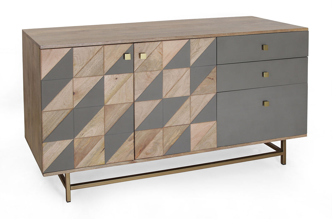 Cyrus - Two Door Three Drawer Credenza - Diversion Natural / Cement